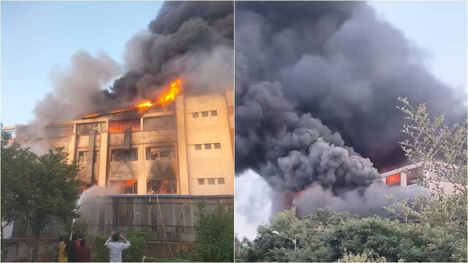 Huge fire at textile factory in Manesar