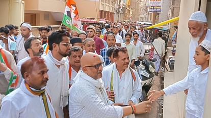 Lok Sabha Election Ajay Rai a padyatra in varanasi wished for happiness and prosperity