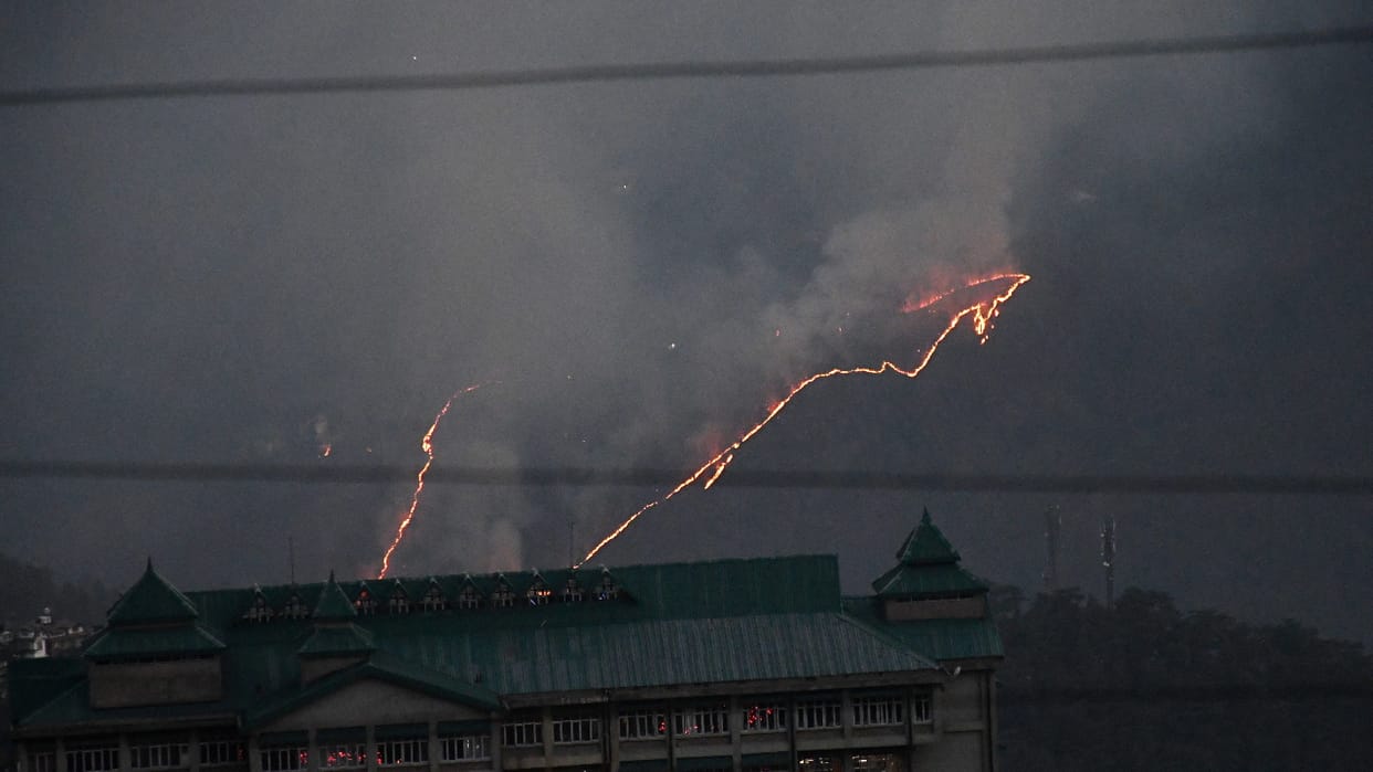 Forest Fire 51 students surrounded by forest fire in Tara Devi