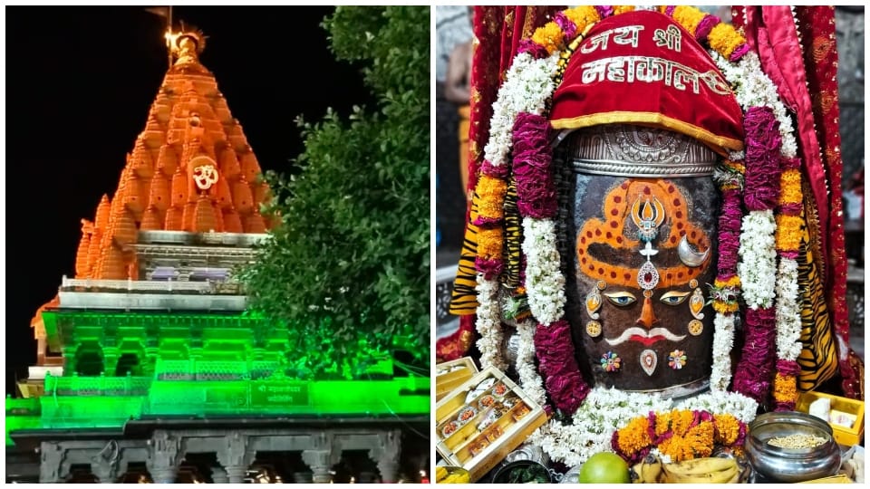 Bhasma Aarti : Baba Mahakal decorated with mogra and rose garland in Bhasma Aarti