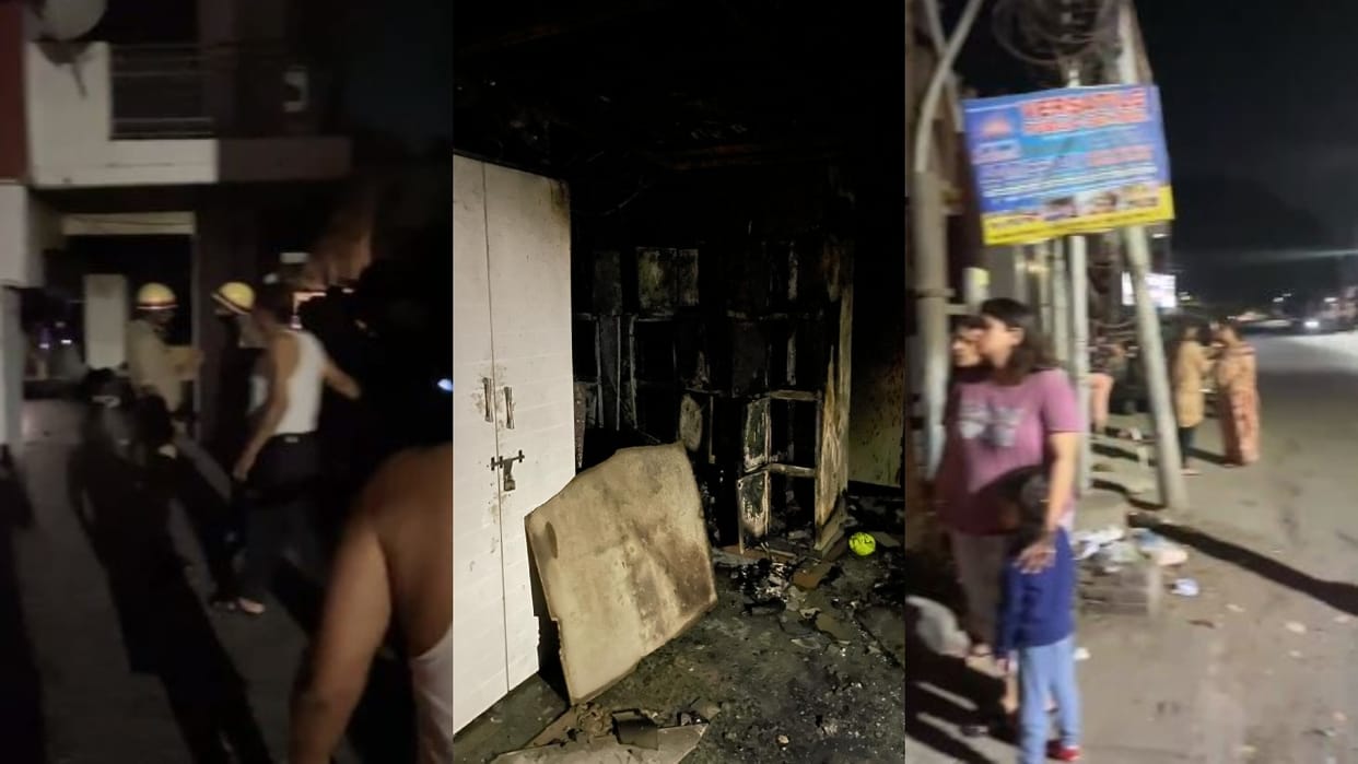 Fire broke out in Nandi Heights Apartment several vehicles burnt in Bareilly