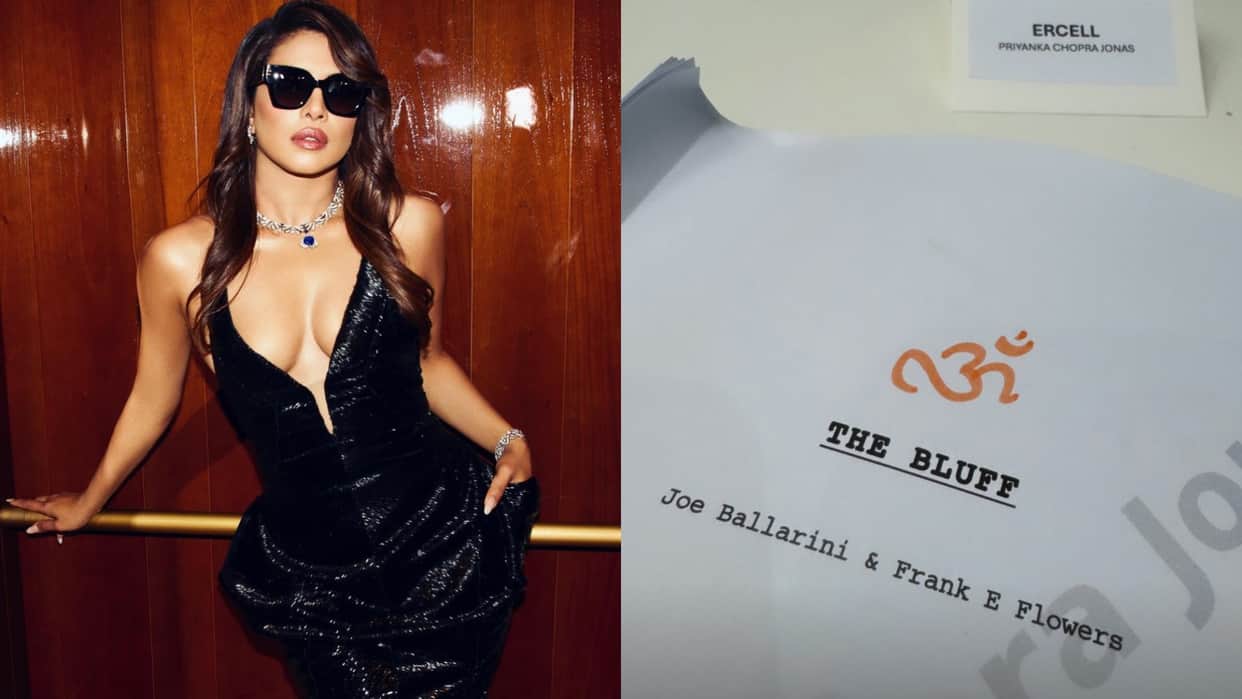 Priyanka Chopra wrote OM on the cover page of her upcoming film The Bluff shared photo on her instagram story