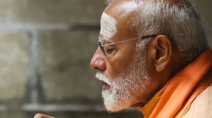 PM Narendra Modi meditates at the Vivekananda Rock Memorial in Kanyakumari