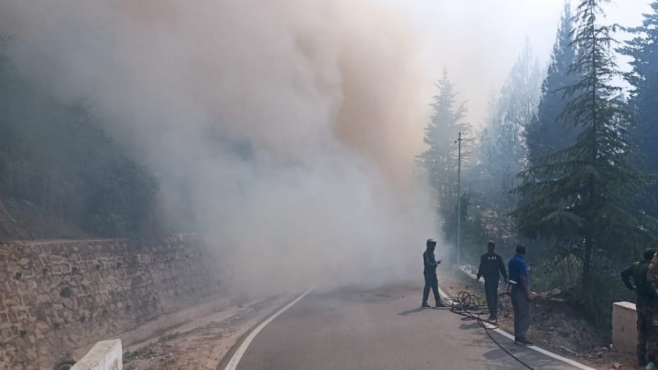 Uttarakhand Forest Fire in Joshimath reach Badrinath Highway smoke spread all around