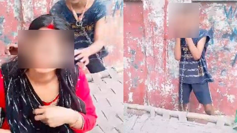 woman reached mental hospital with her son chained In Agra