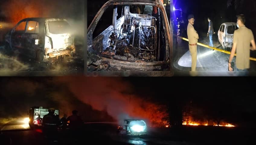 Four people burnt alive in Meerut: Santro car caught fire, bodies had turned into skeleton