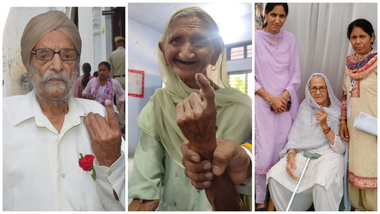 Centenarian voters reached booths to cast their votes in 40 to 46 degrees Celsius In HP