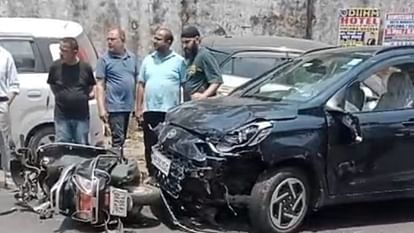 Kangra Accident News collision between car and Scooty