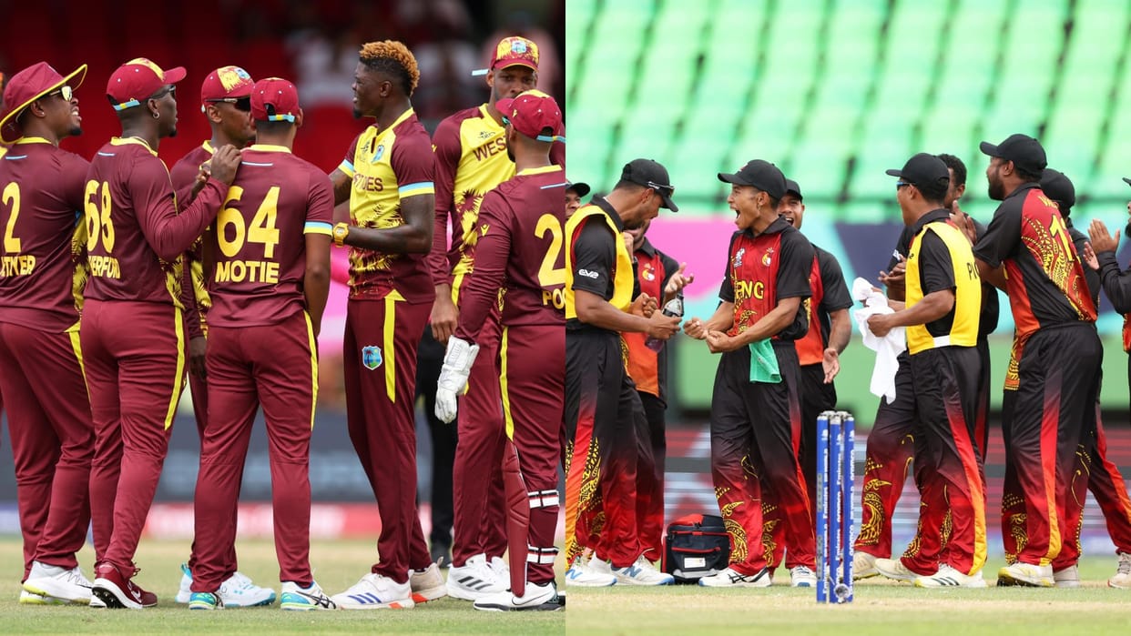 WI vs PNG: wi first win in t20 world cup 2024, defeated PNG by five wickets Sese Bau made half century