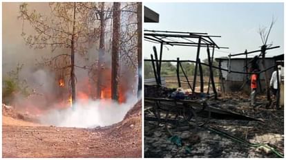 Dhaba in Solan school store in Sirmaur burnt due to forest fire