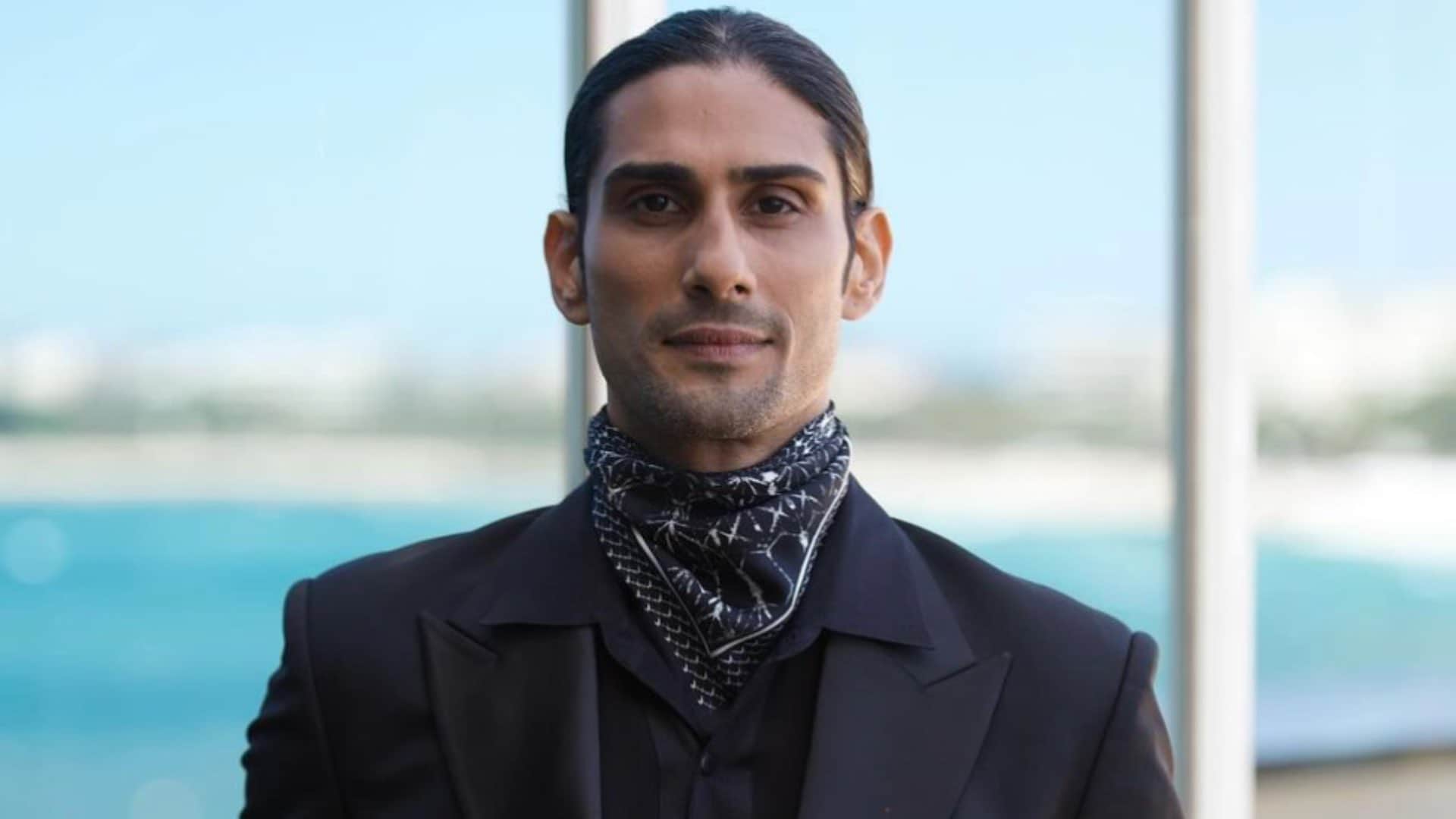In Cannes 2024 Prateik Babbar wore suit which was made from his late mother Smita Patils Kanjeevaram saree