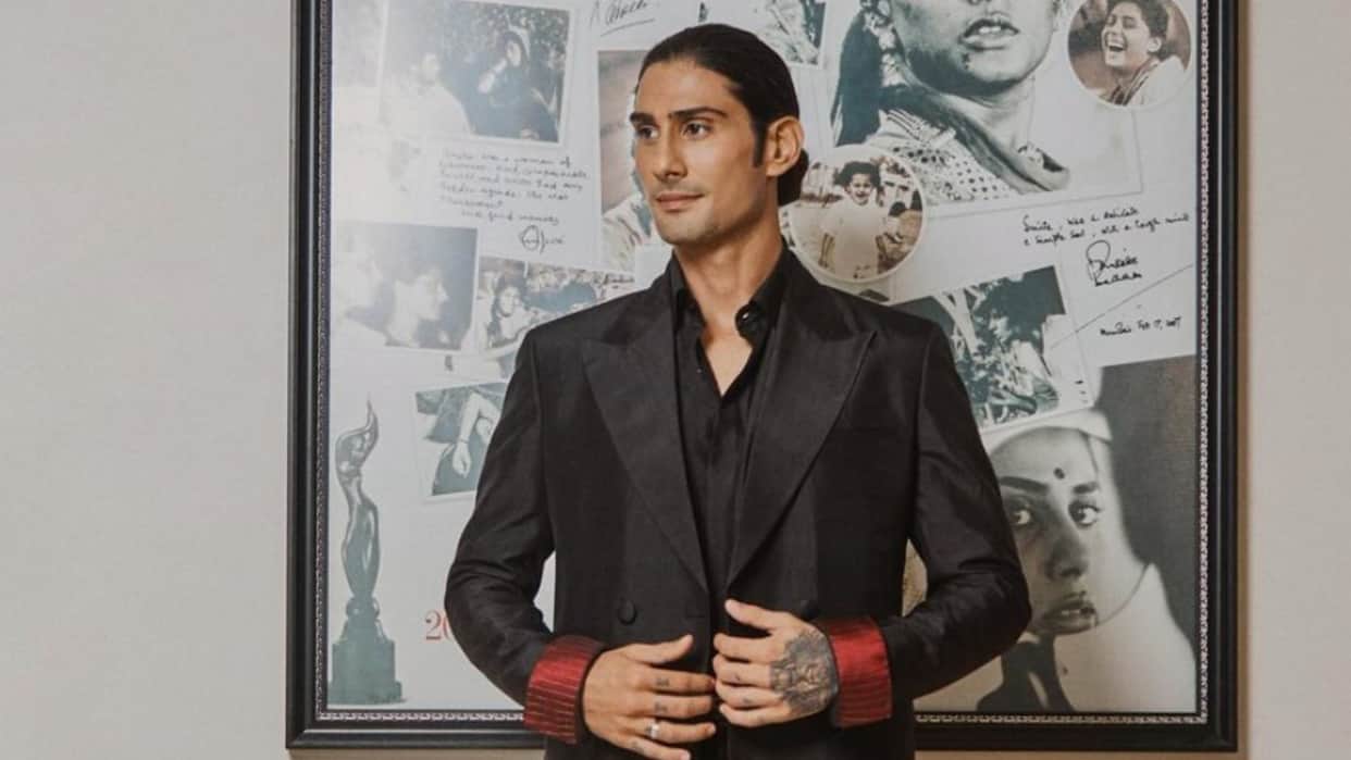 In Cannes 2024 Prateik Babbar wore suit which was made from his late mother Smita Patils Kanjeevaram saree