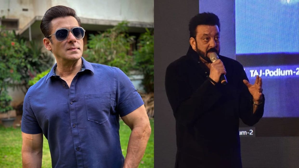 Sanjay dutt and salman khan spotted at anant ambani and radhika merchant pre wedding celebration