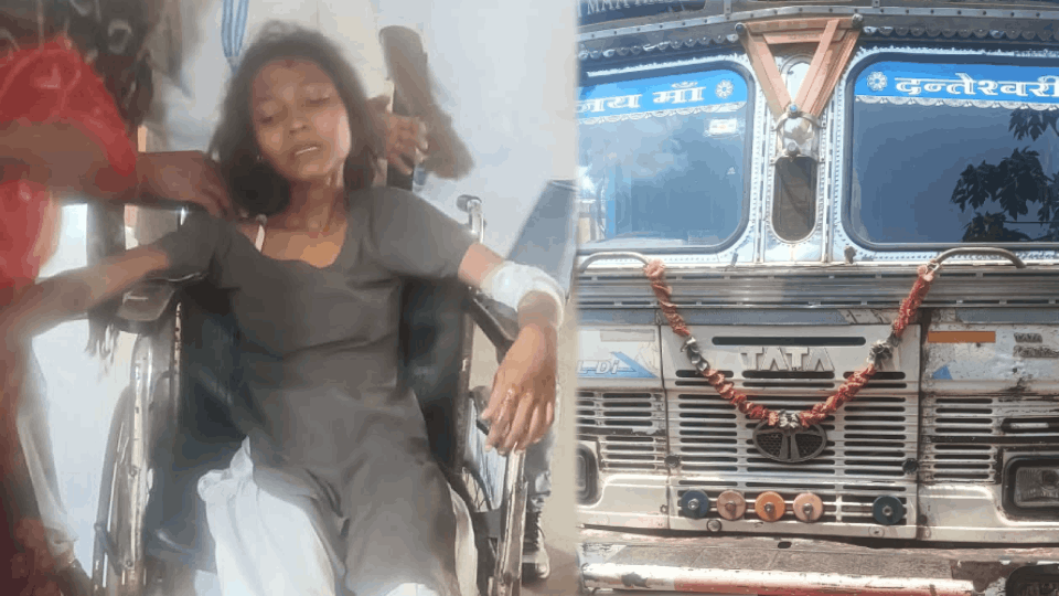 high speed truck hit nursing student in Jagdalpur