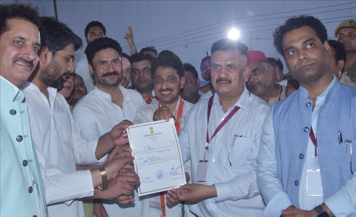 Congress leader Imran Masood has defeated BJP candidate Raghav Lakhanpal by 65 thousand votes