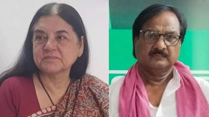 भाजपा प्रत्याशी मेनका गांधी व सपा प्रत्याशी राम भुआल निषाद।