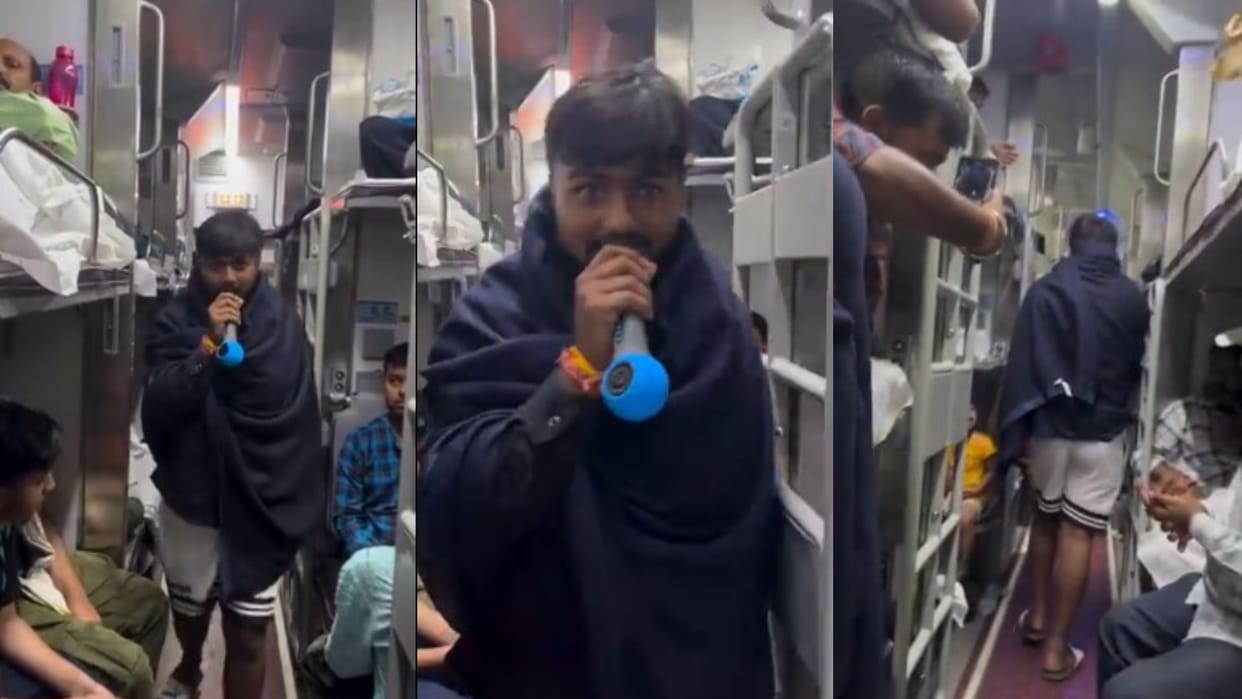 indian railway Due to extreme cold in AC coach a man shouted In a unique way video goes viral