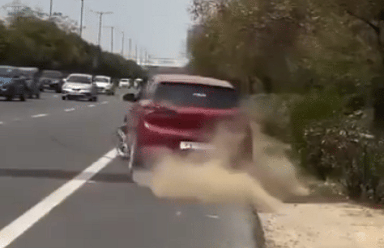 Noida Traffic Police slaps Rs 55000 challan on man performing dangerous car stunt on Noida Expressway