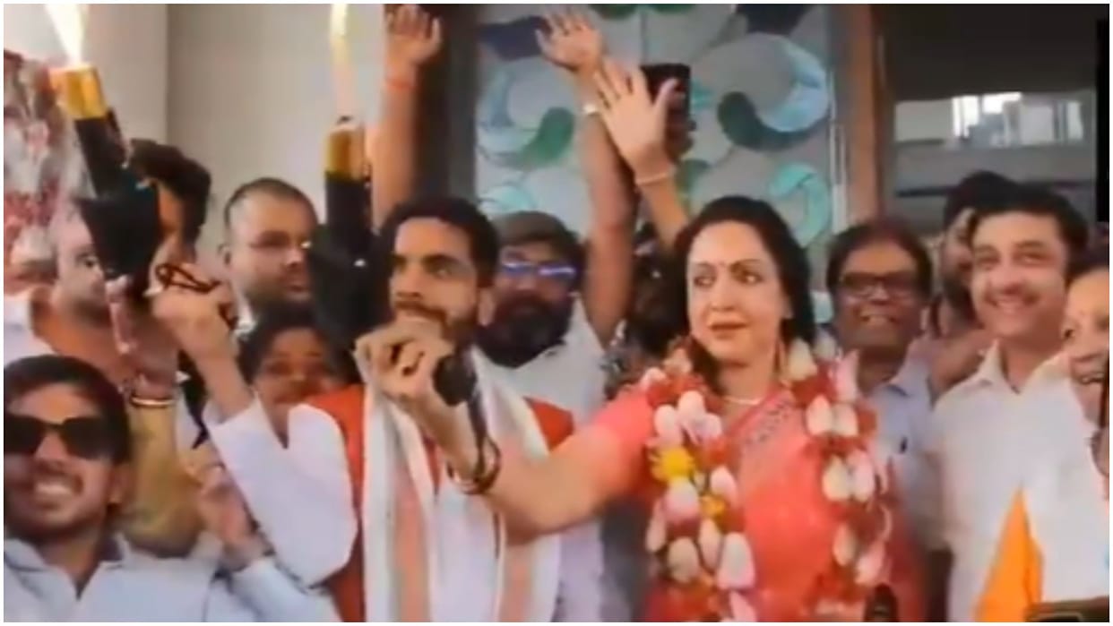 Lok Sabha Elections 2024: Hema Malini celebrated her victory With fire gun after winning from Mathura LS seat