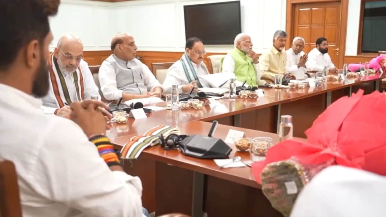 NDA Coalition Partners meeting after Lok Sabha Election Result PM Modi Chandrababu Naidu Nitish Kumar