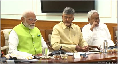 NDA Coalition Partners meeting after Lok Sabha Election Result PM Modi Chandrababu Naidu Nitish Kumar
