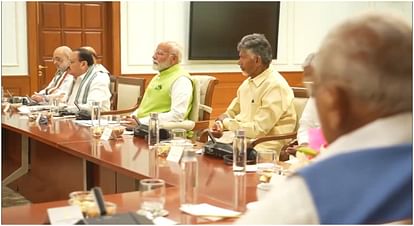 NDA Coalition Partners meeting after Lok Sabha Election Result PM Modi Chandrababu Naidu Nitish Kumar