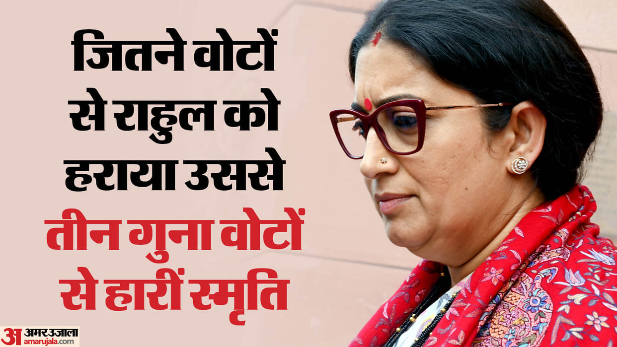 Smriti Irani's big defeat from Amethi, lost by more than 1 lakh 60 thousand votes