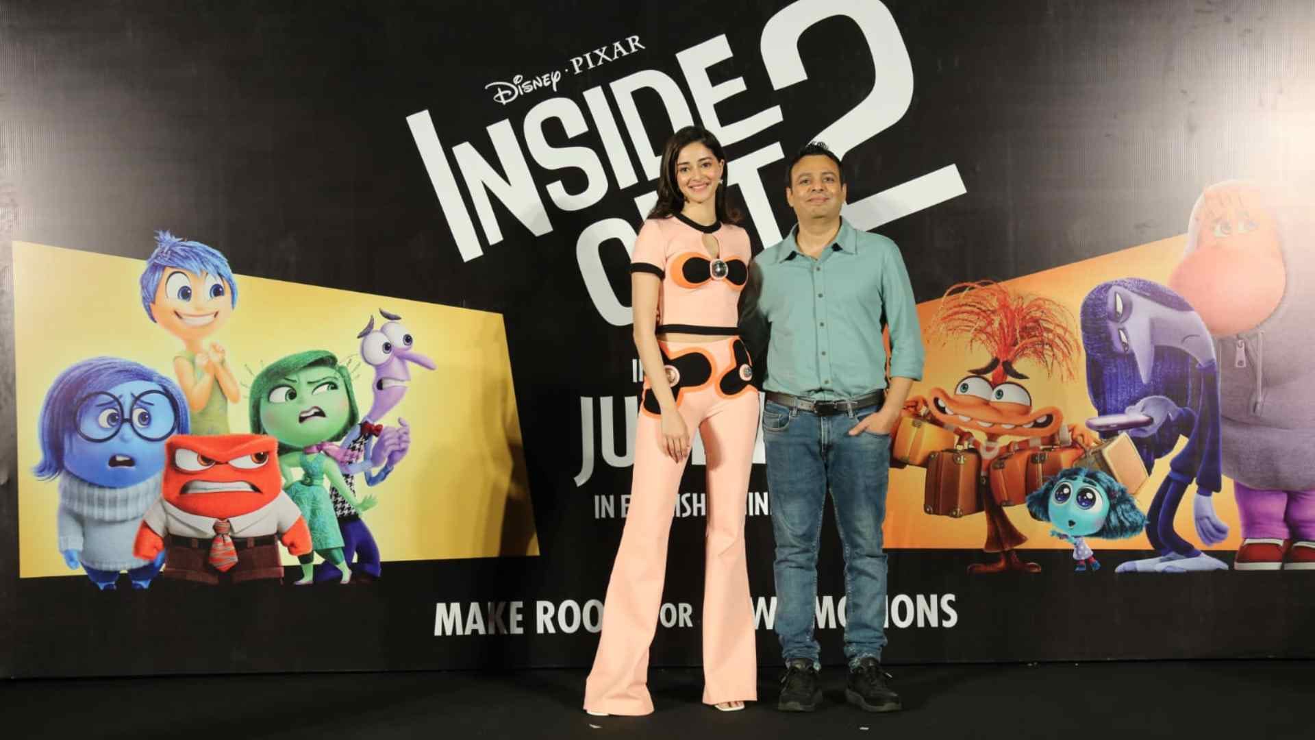 Actor Ananya Pandey & Head Of Studios Disney Star Bikram Duggal at special event of inside out 2