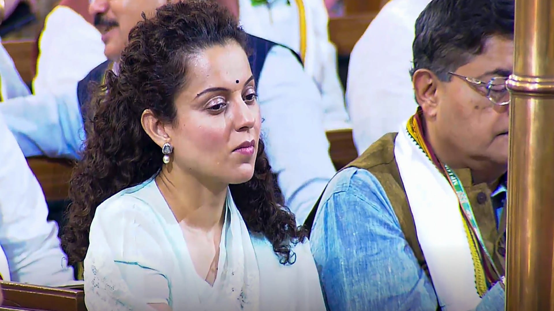 BJP MP kangana ranaut meets LJP chief Chirag Paswan at parliment complex in newly elected MP of NDA meeting