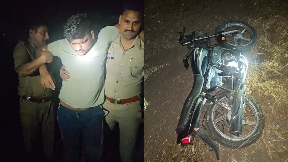 Rampur: Police encounter in Bilaspur, accused of cow slaughter shot in leg, arrested with bike and pistol