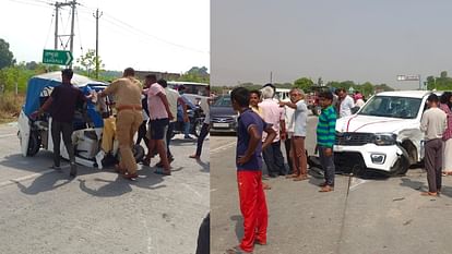 Three died when a SUV hits an auto on Lucknow Varanasi fourlane on Dakafi turn in Sultanpur.