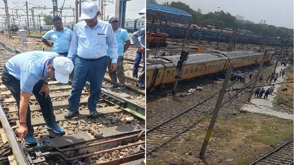 Two bogies of Bhubaneswar Rajdhani Express derailed before station in Ghaziabad