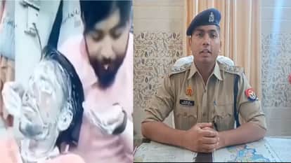 Video has gone viral of barber spitting on face of man during massage in Shamli