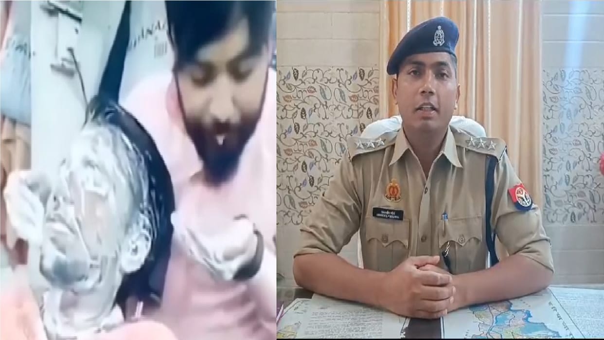 Video has gone viral of barber spitting on face of man during massage in Shamli
