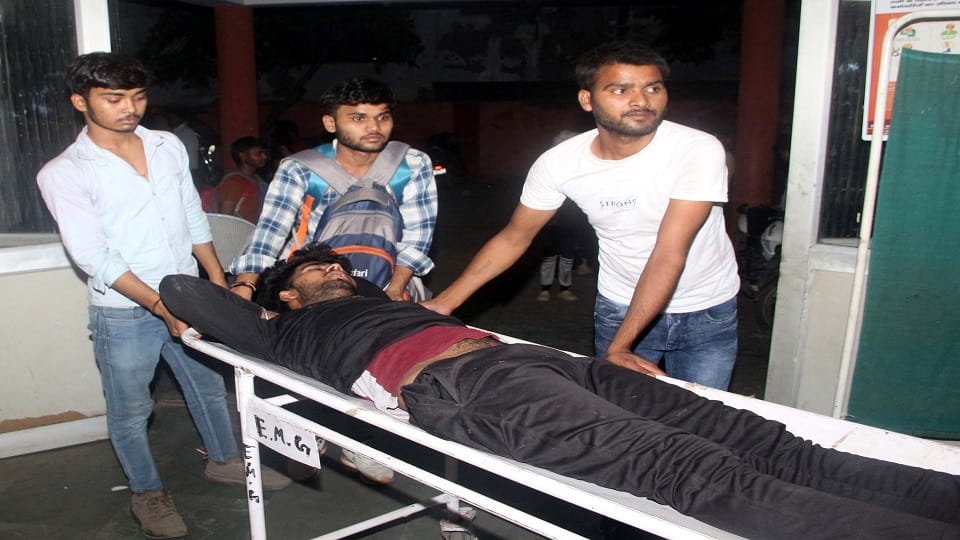 Leg of passenger sitting in train hits pole, injured