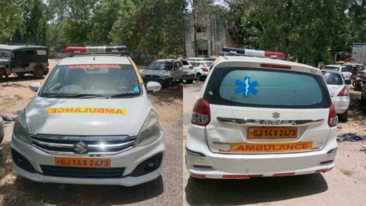 Sirohi News: 180 kg poppy husk being carried in 9 sacks in an ambulance was seized