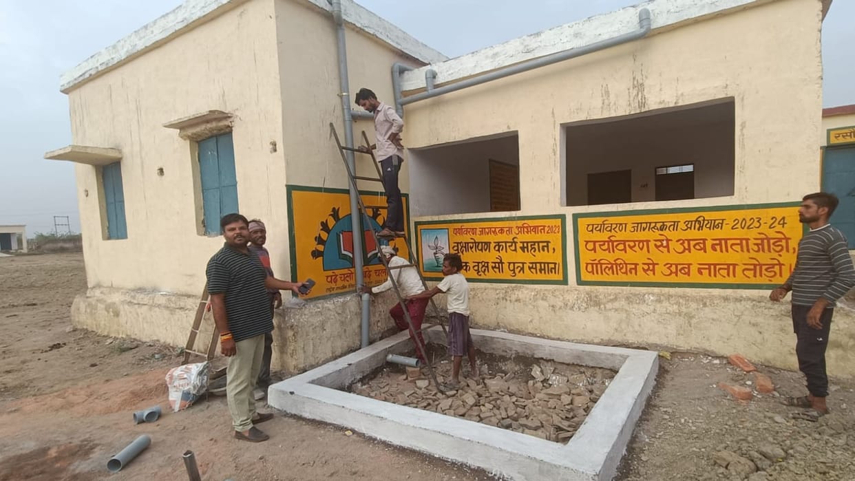 Rain water harvesting system was built in the government buildings of 74 Panchayats of Shivpuri