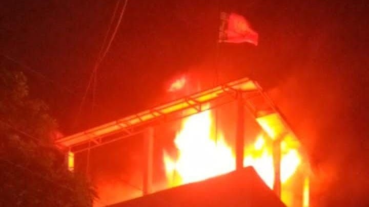 indore news bjp office fire accident pm narendra modi oath event