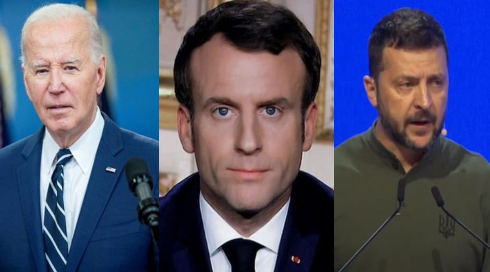 Russia Ukraine war Joe Biden and Emmanuel macron met with volodymyr zelensky in Paris and warns Vladimir Putin
