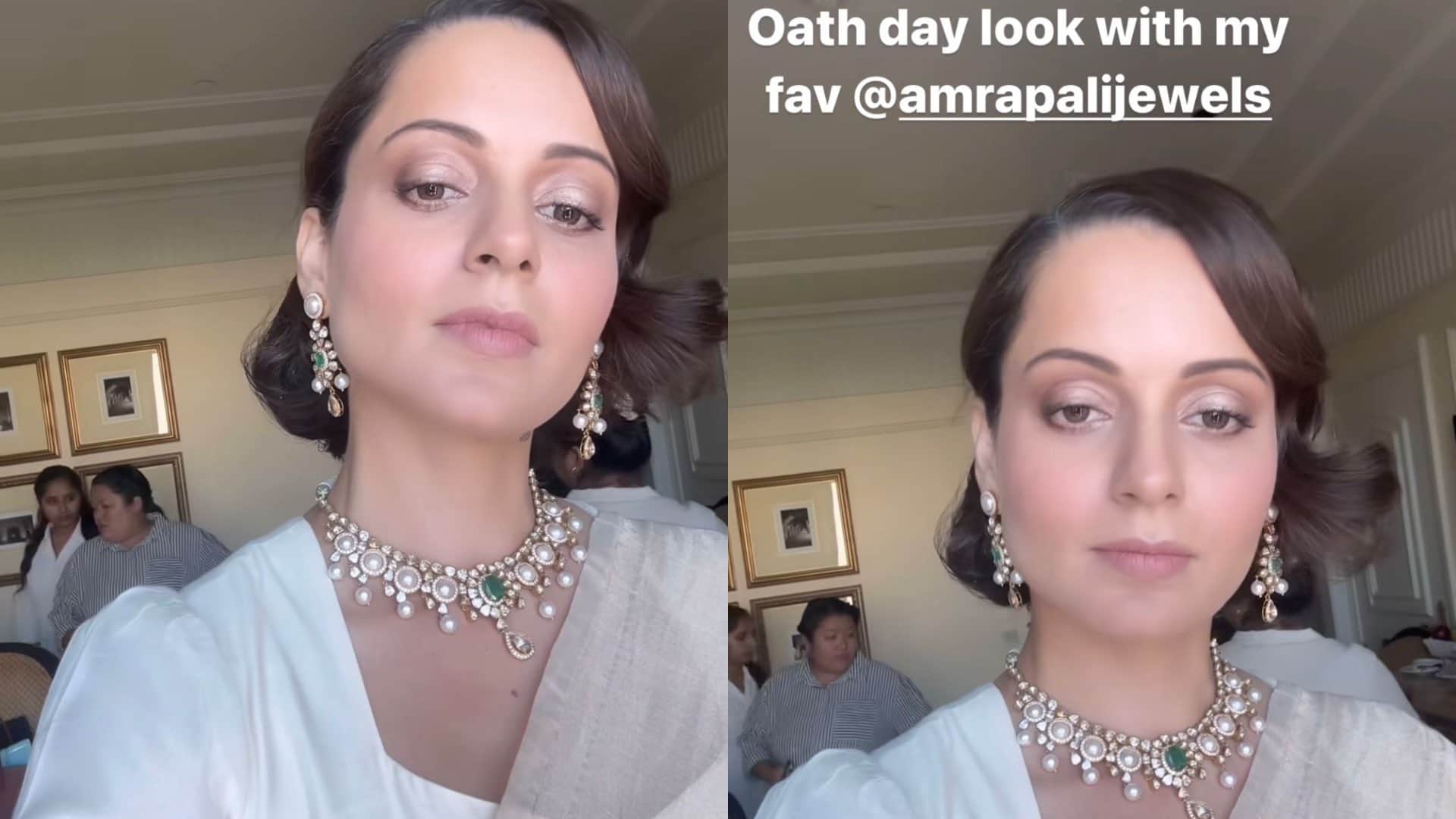 Kangana Ranaut shares her bts clips on her instagram story wrote Happy to get my movie star glow back
