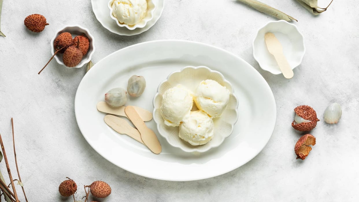 Litchi Ice Cream Recipe in hindi how to make litchi ice cream at home