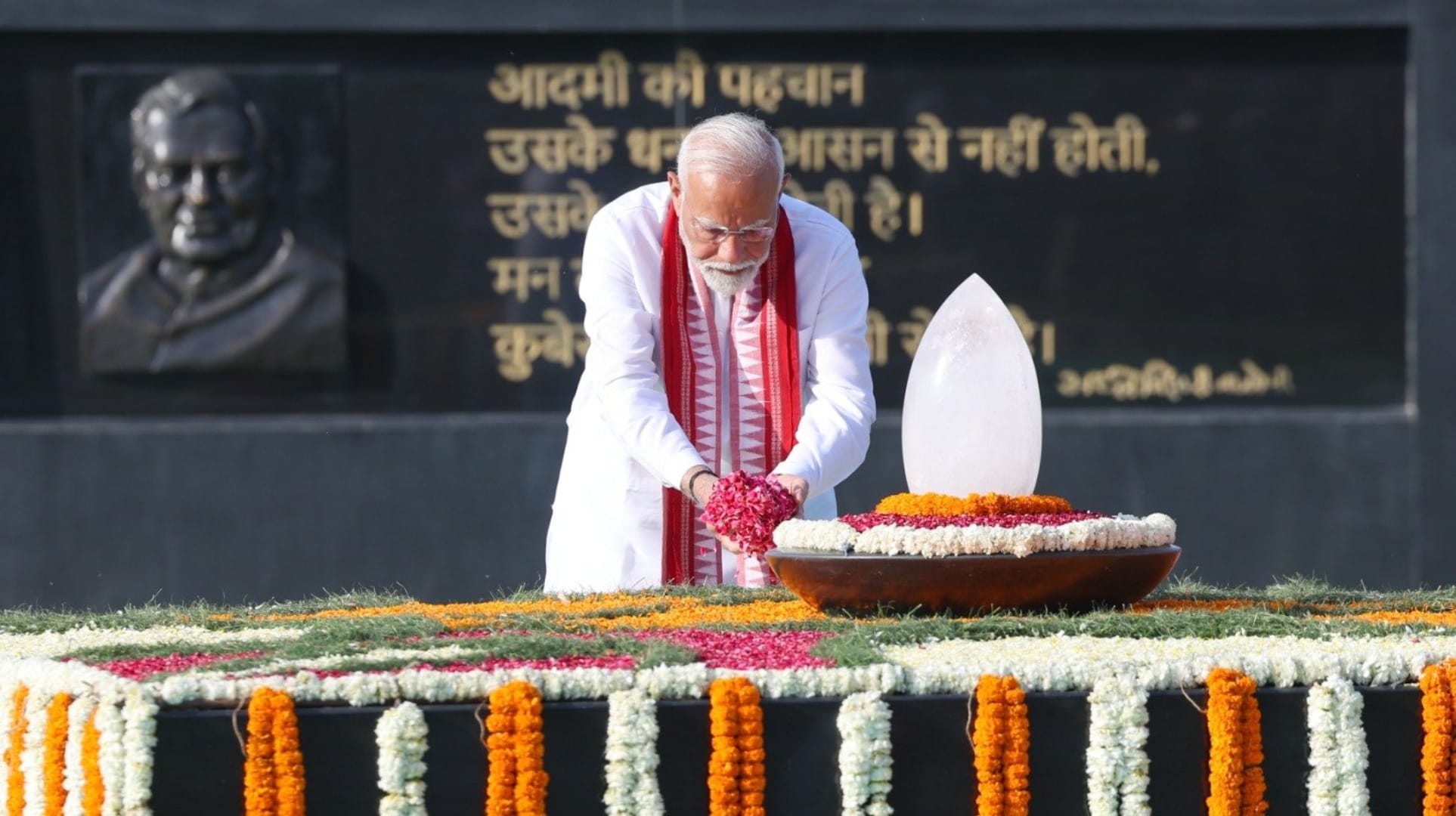 PM Modi Paid tributes to Bapu at Rajghat visit Sadaiv Atal Samar Smarak before oath ceremony see pics