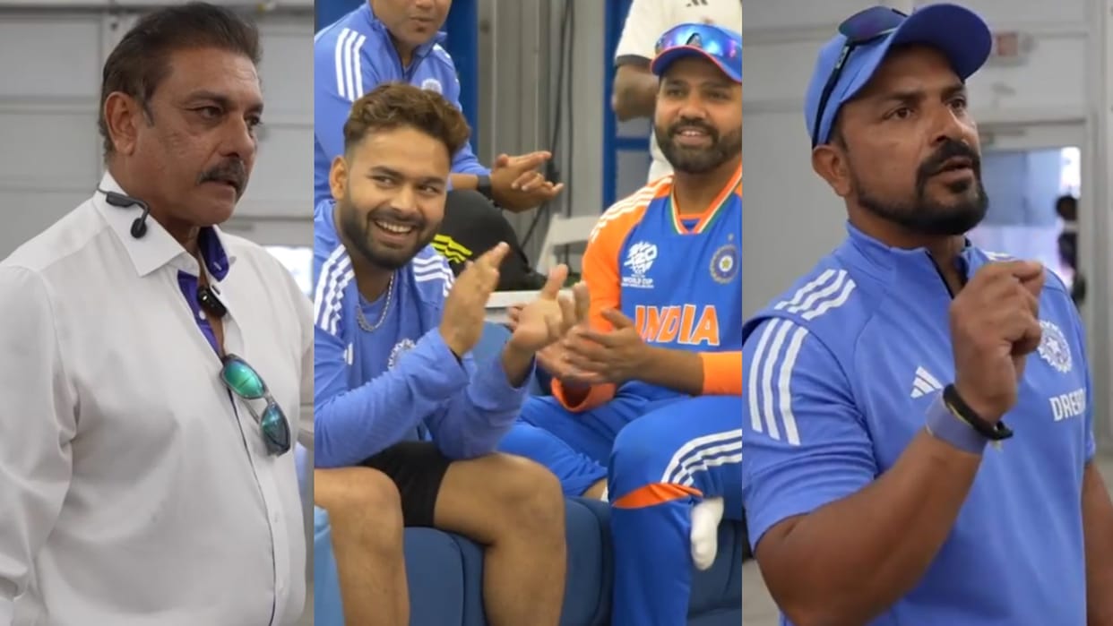 rishabh pant receives best fielder medal from ravi shastri after ind vs pak match t20 world cup 2024