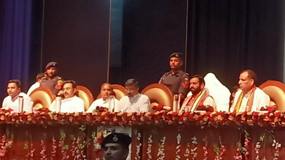 Haryana CM Nayab Saini in Sonipat today distribute registry of plots to beneficiaries