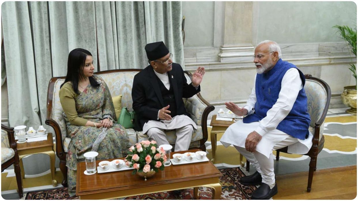 confident that india nepal ties will prosper under pm modi leadership says pushpa kamal dahal
