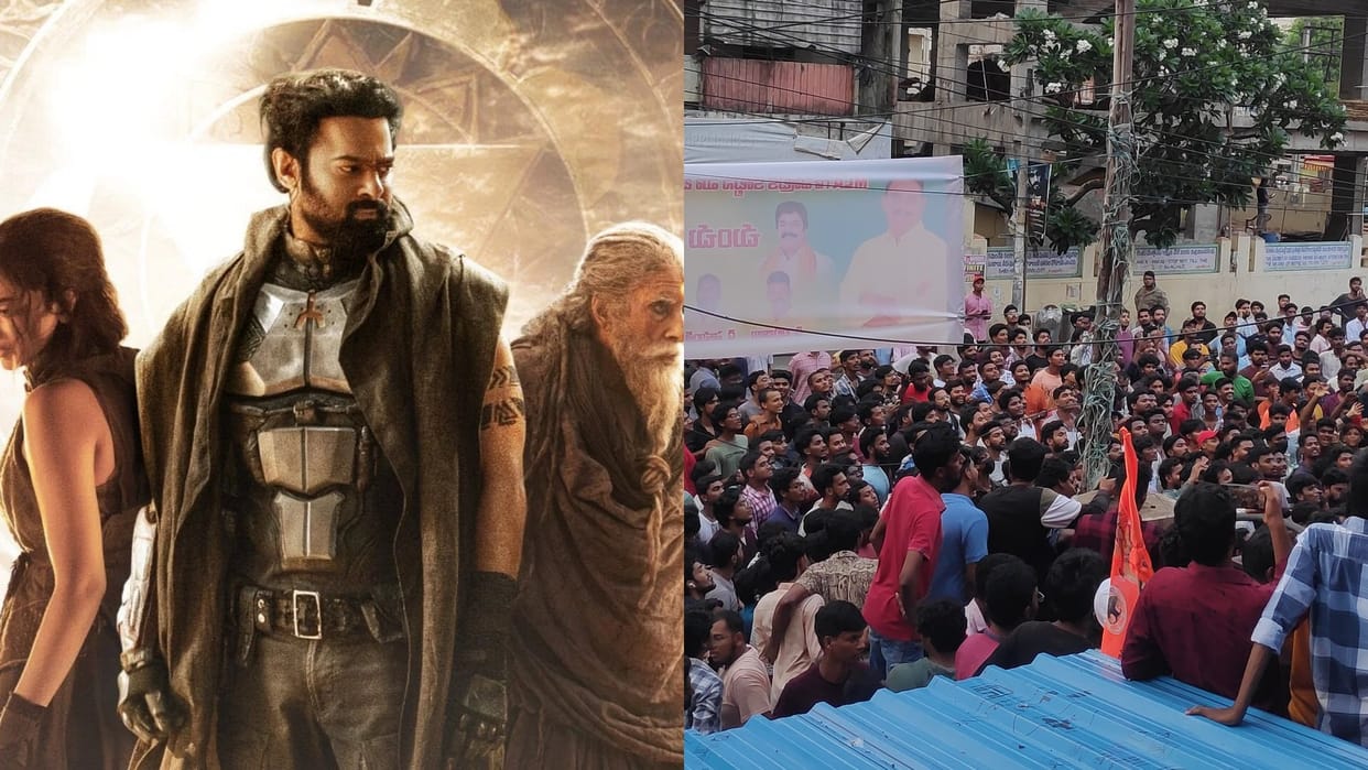 Kalki 2898 AD Trailer Fans of Prabhas gathered outside Theaters Video Went Viral on Social Media
