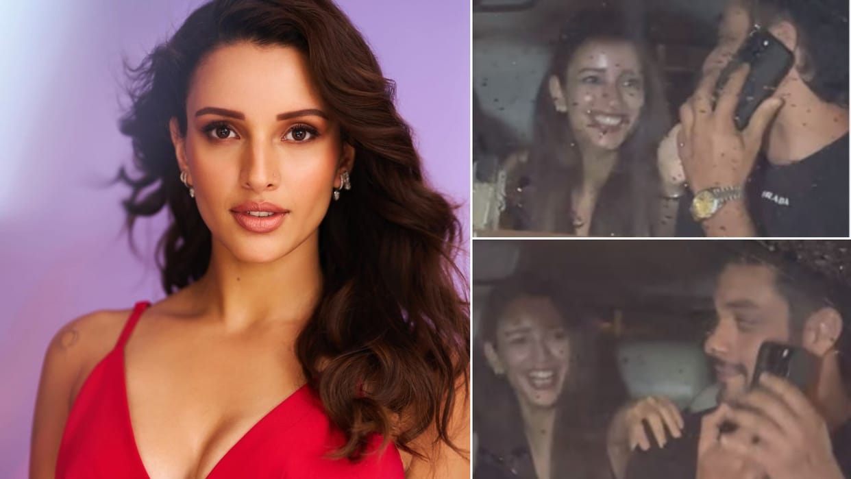 Triptii Dimri with Rumoured Boyfriend Sam Merchant viral video Step Out In The Rain