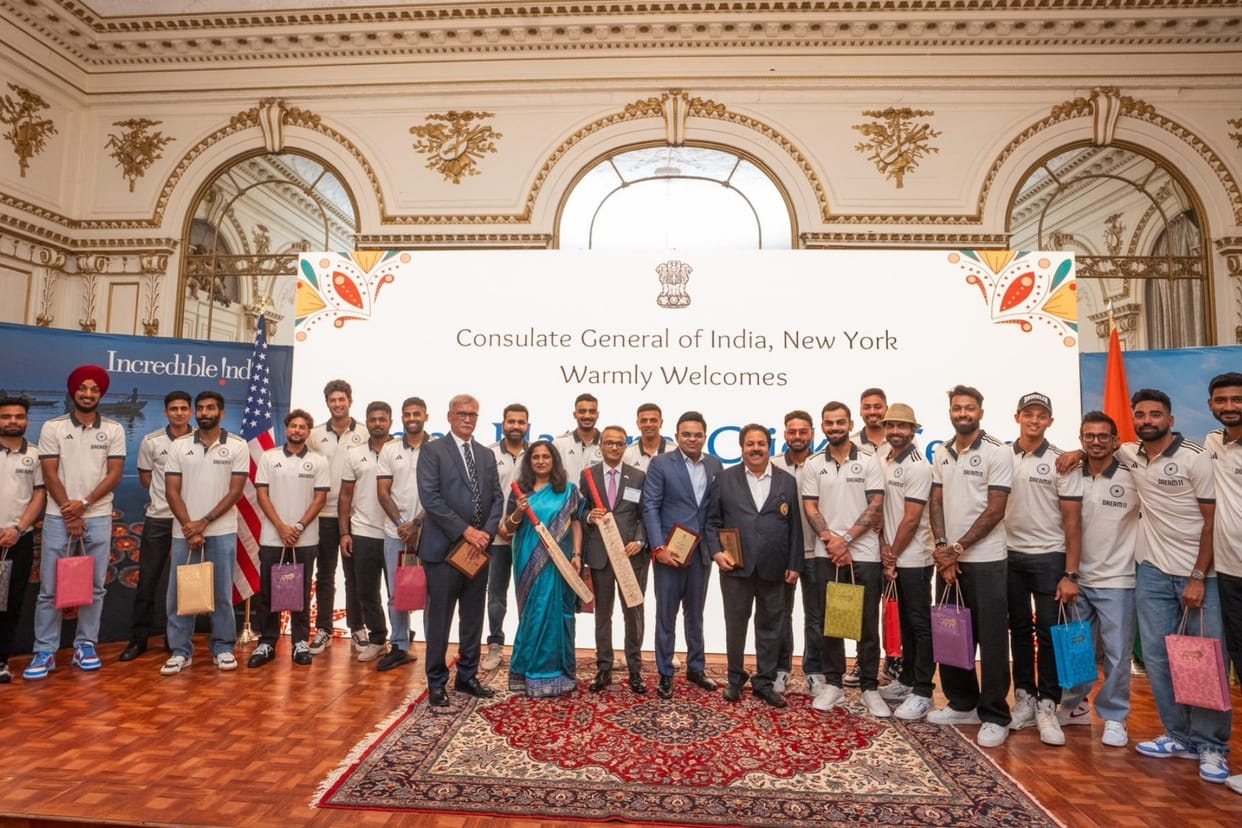 T2O World Cup 2024: Team India received a grand welcome in New York, Indian Consulate General hosted reception