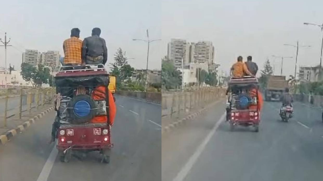 Ujjain By risking life of the passenger e-rickshaw driver became a player of danger