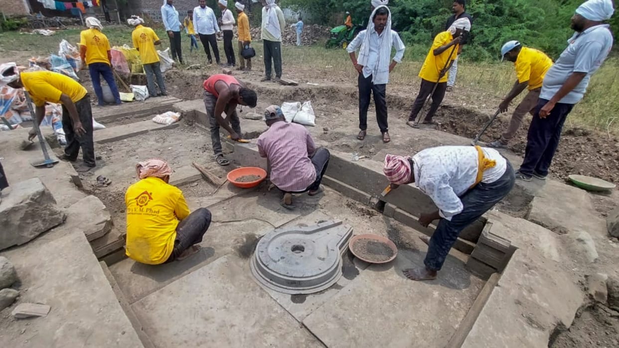 Maharashtra Lord Shiv temple base discovered in Hottal village by archaeology dept